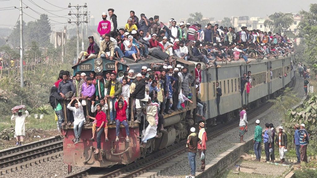 Crowded train in Malaysia