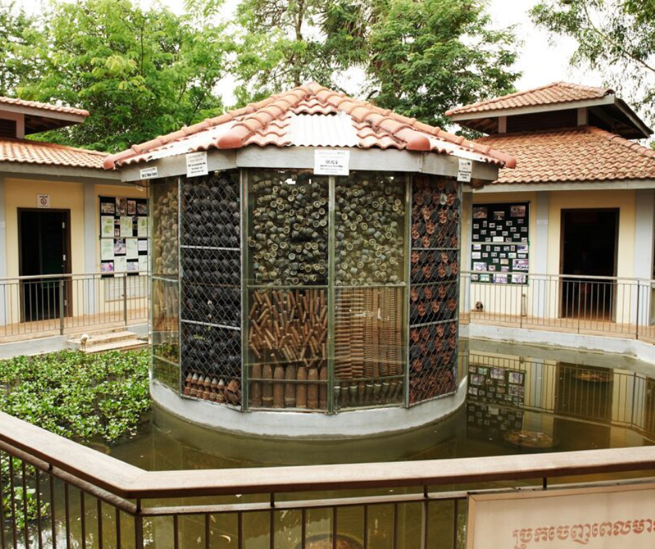 Landmine monument at the landmine museum in Siem Reap