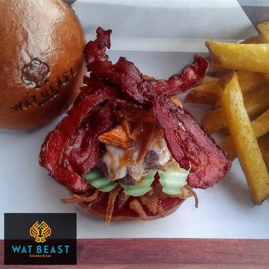 Where to eat in Siem Reap? At Wat Beast burger restaurant.