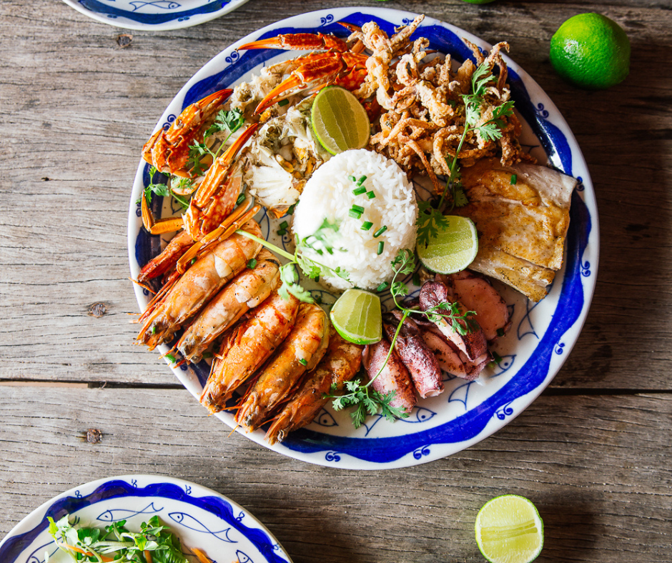 Knai Bang Chatt seafood platter in Kep Cambodia