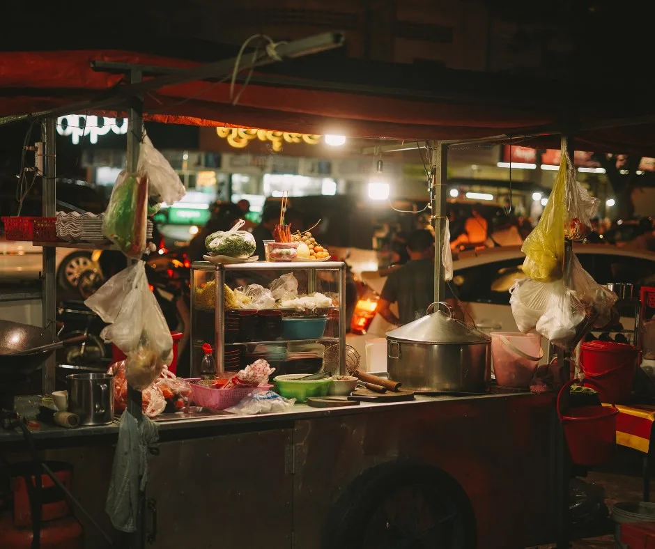 Street food stall in Kampong Cham
